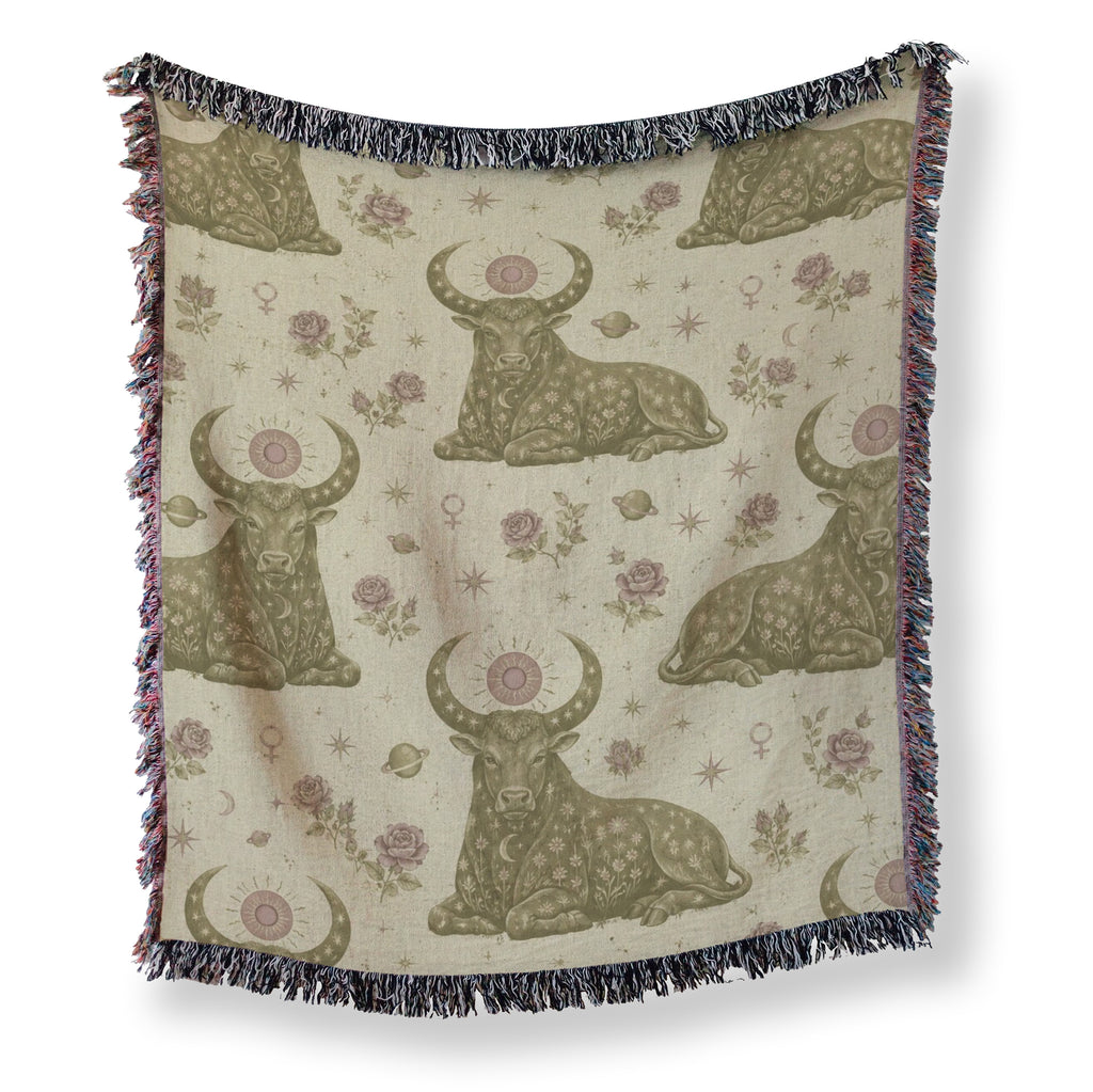 Taurus Floral Bull Pattern Blanket