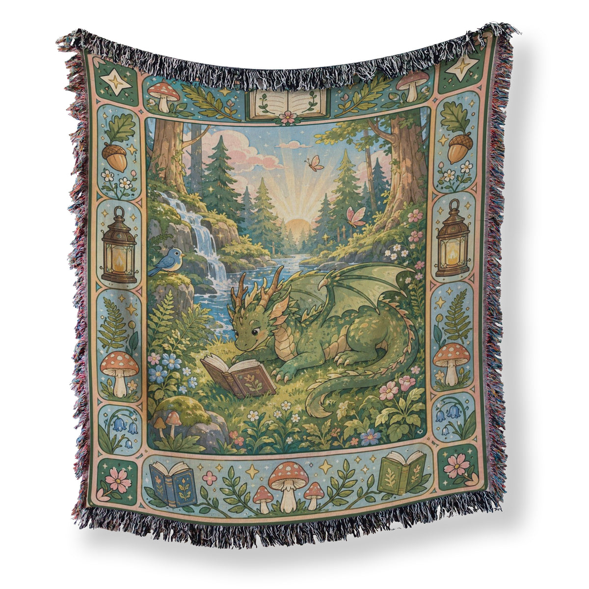 Woodland Dragon Reading Blanket
