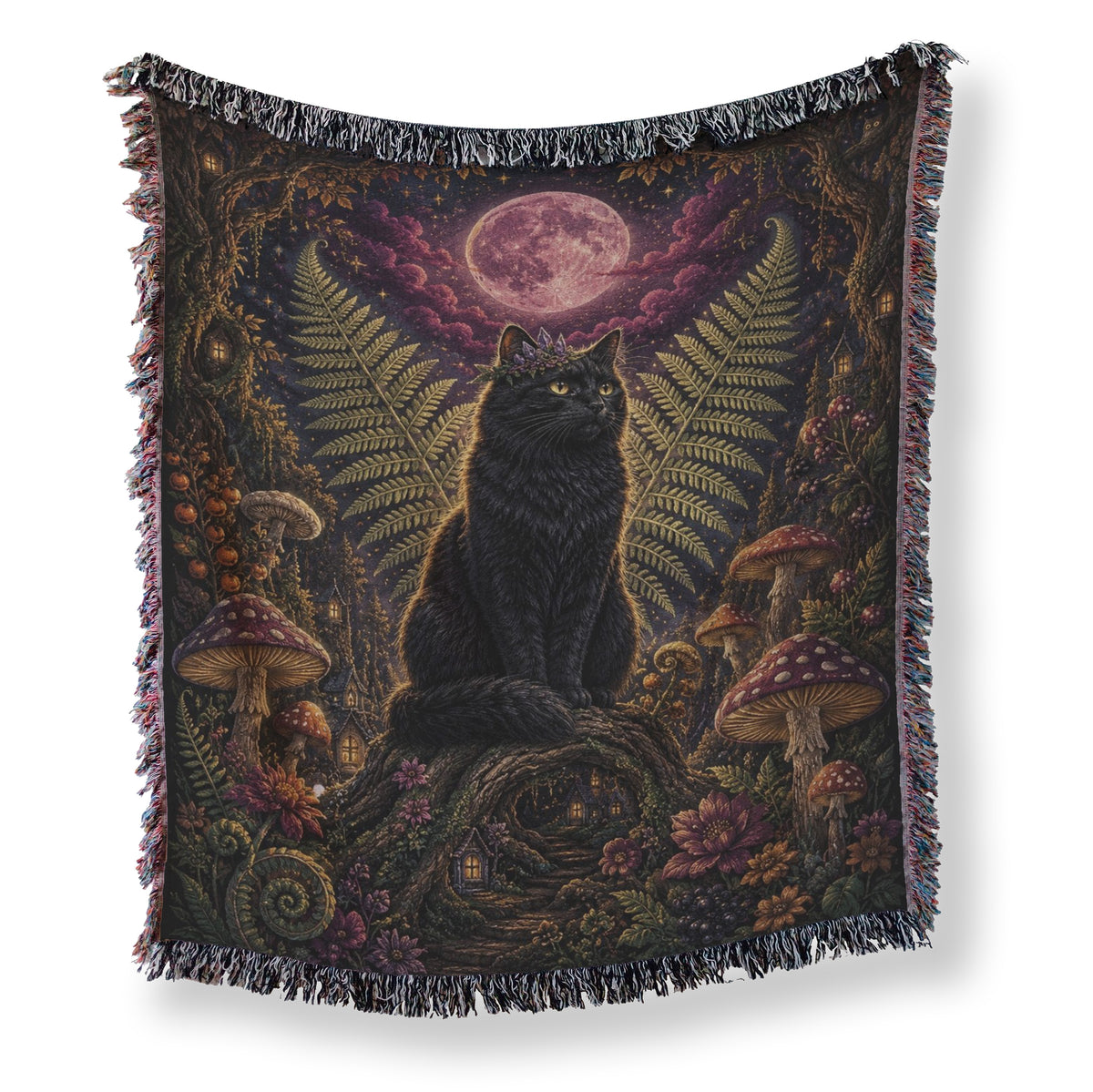 Black Cat of the Moonlit Vale Blanket