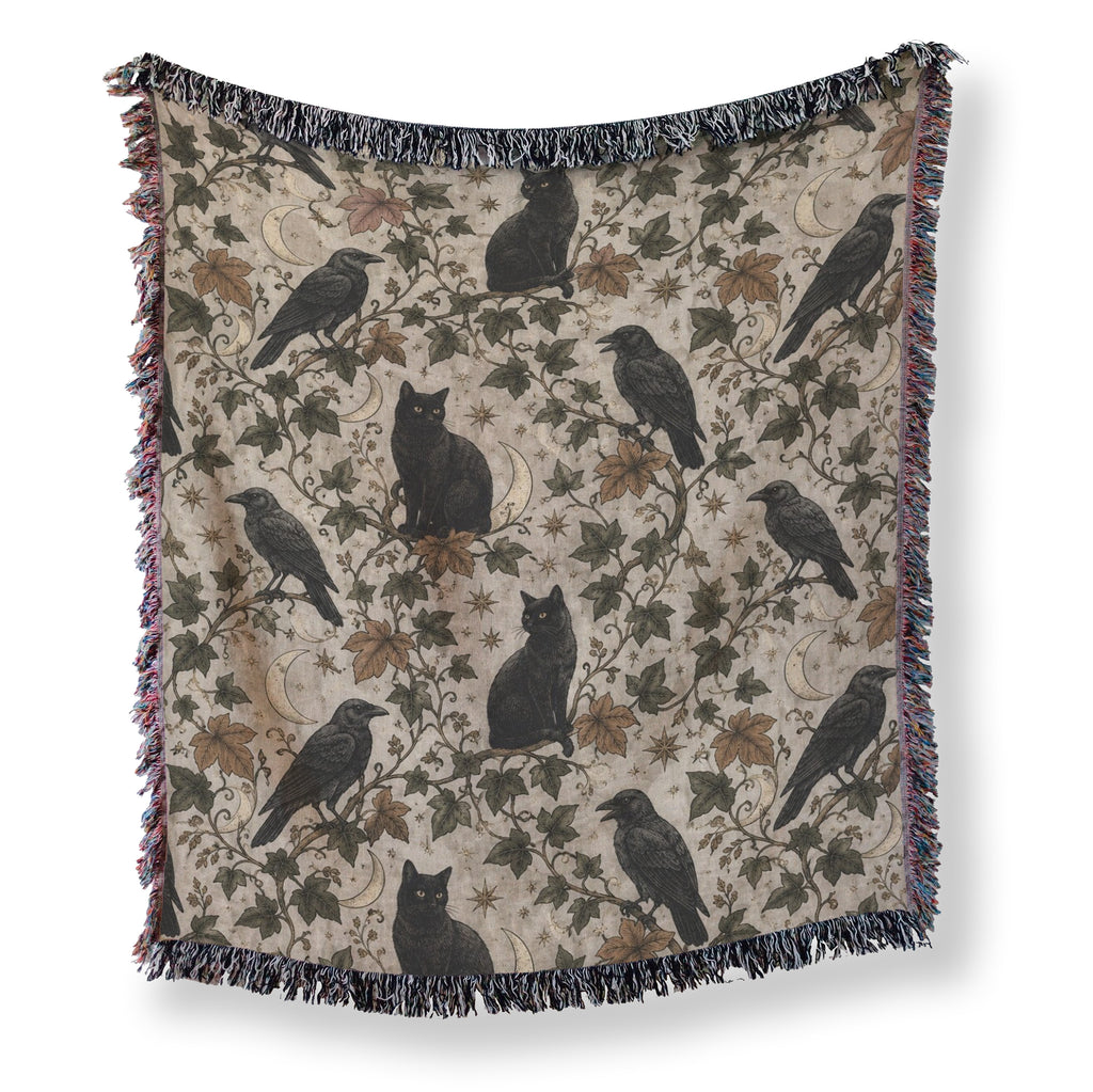 Black Cats & Ravens Celestial Blanket