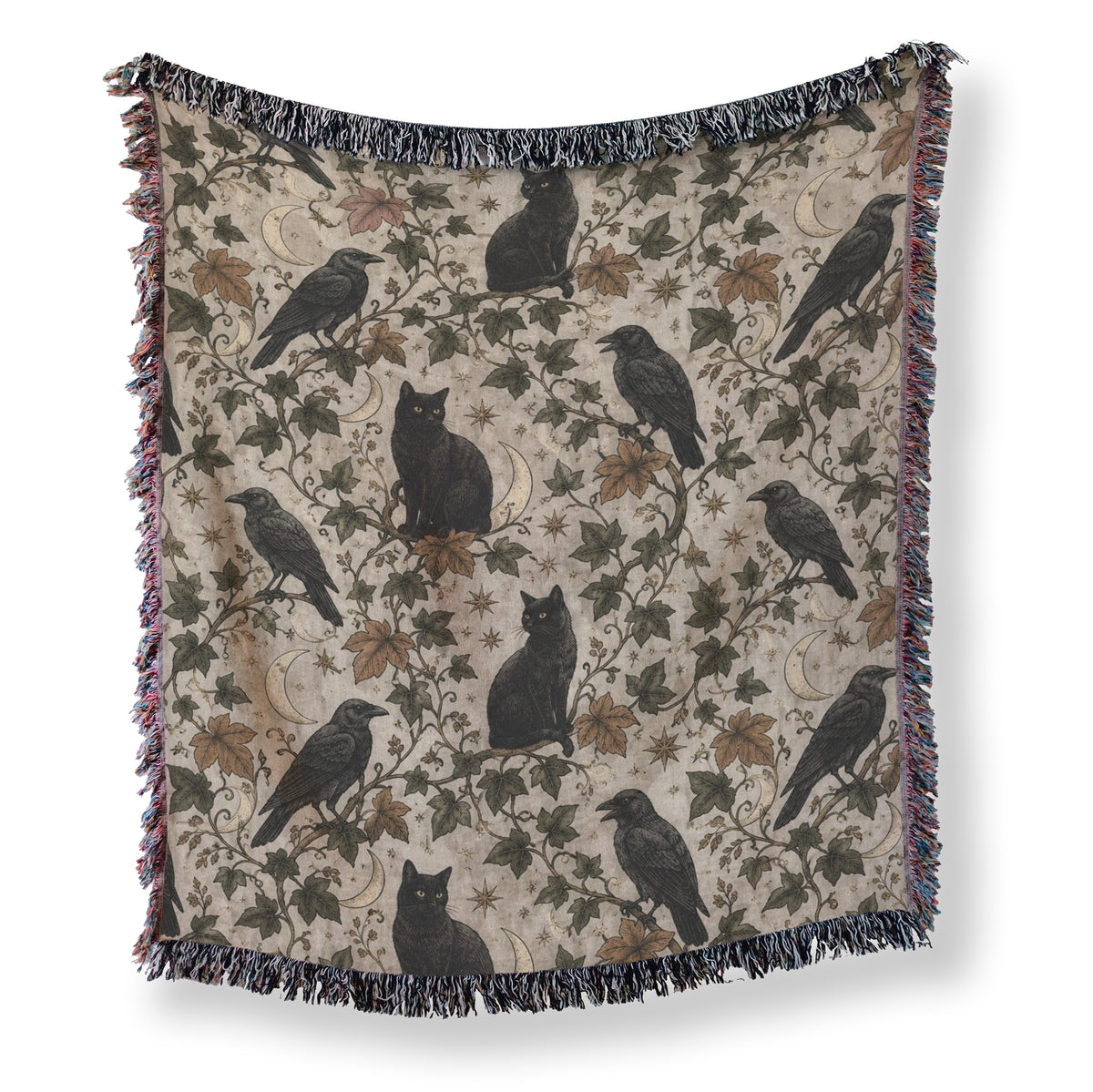 Black Cats & Ravens Celestial Blanket