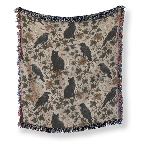 Black Cats & Ravens Celestial Blanket