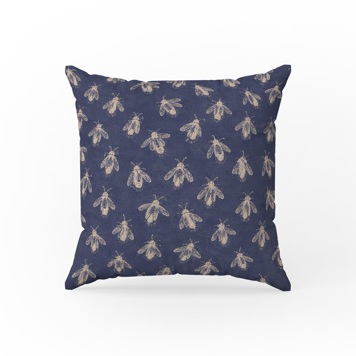 Midnight Bees – Navy Botanical Pillow Main image