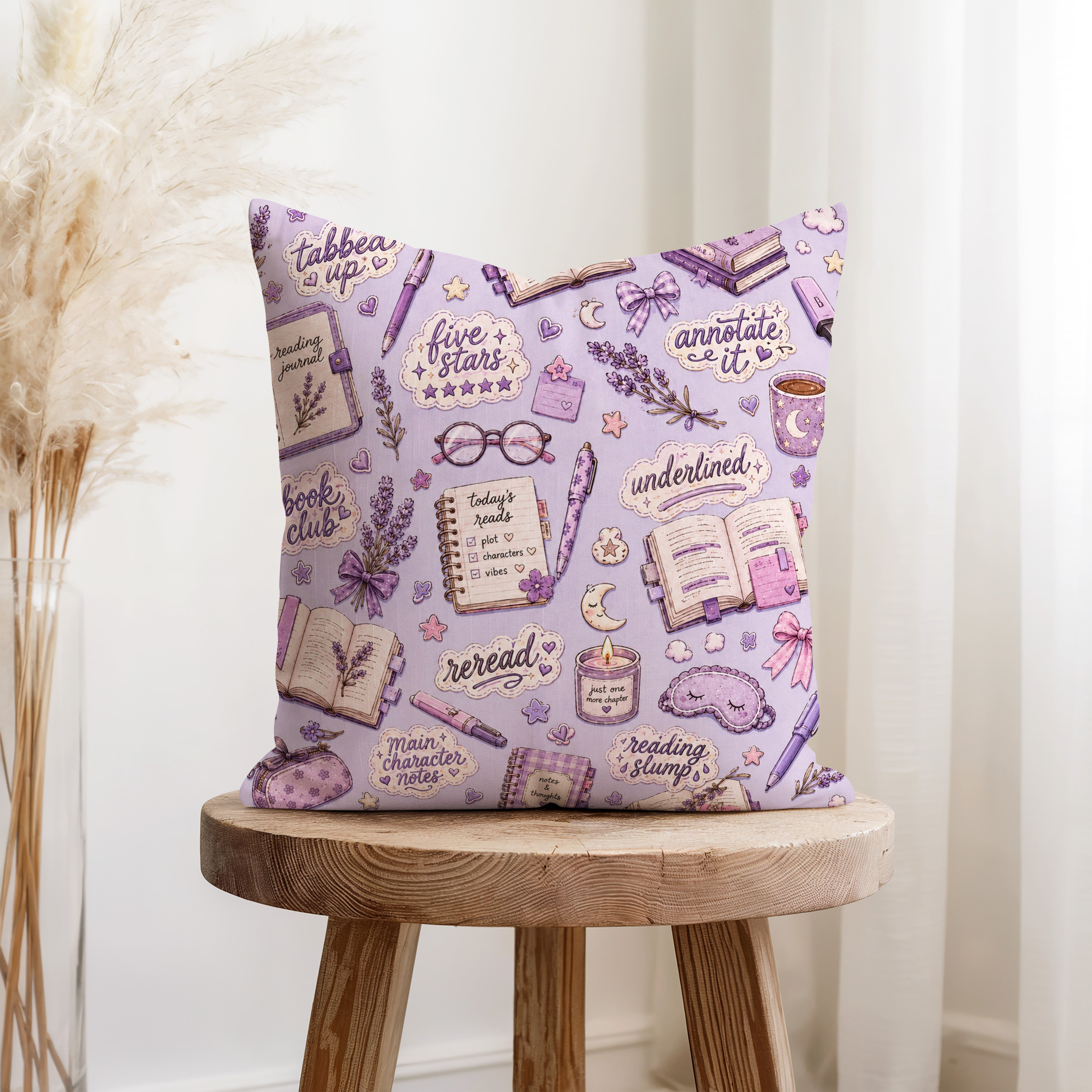 Lavender Reading Club – Book Lover Pillow Secondary image