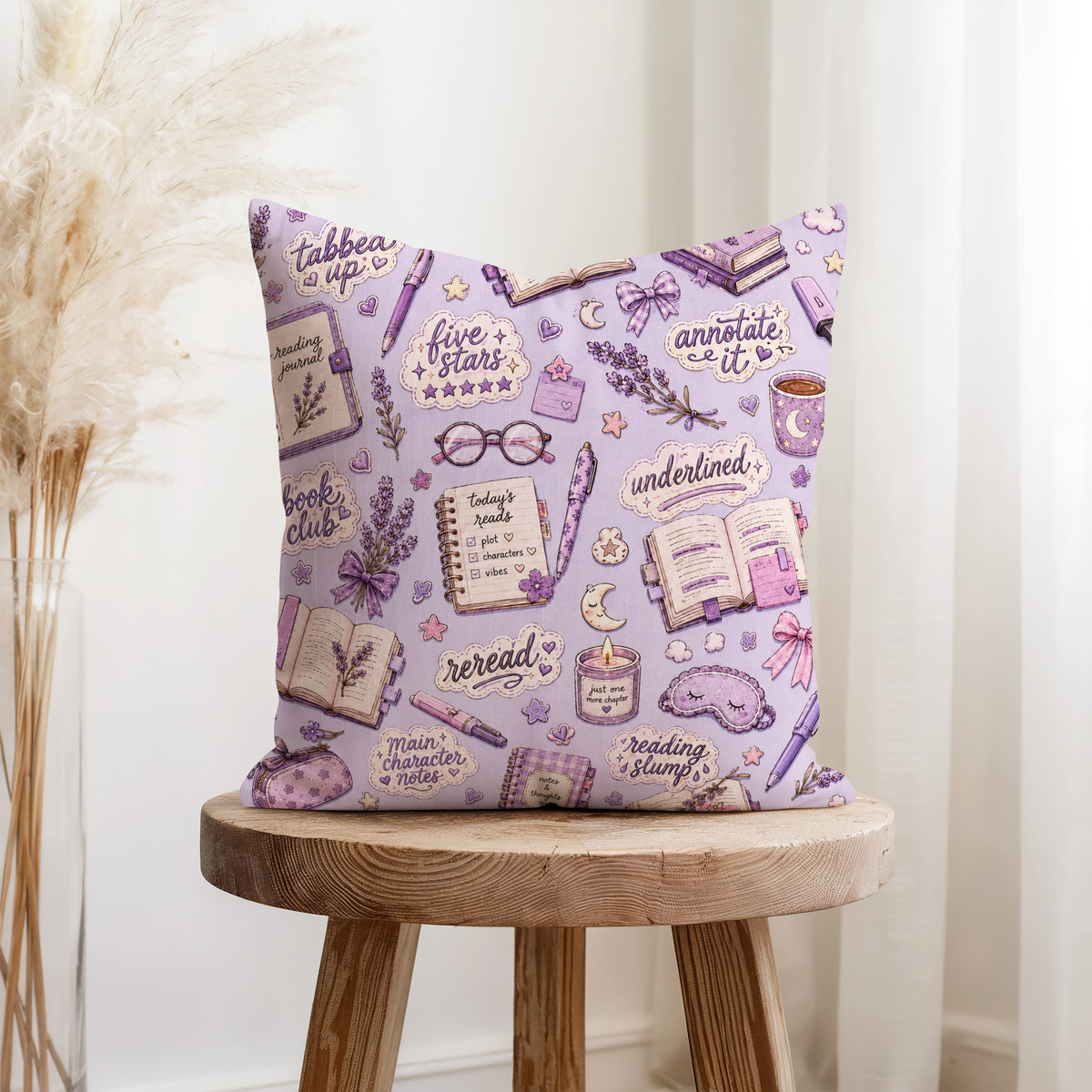 Lavender Reading Club – Book Lover Pillow