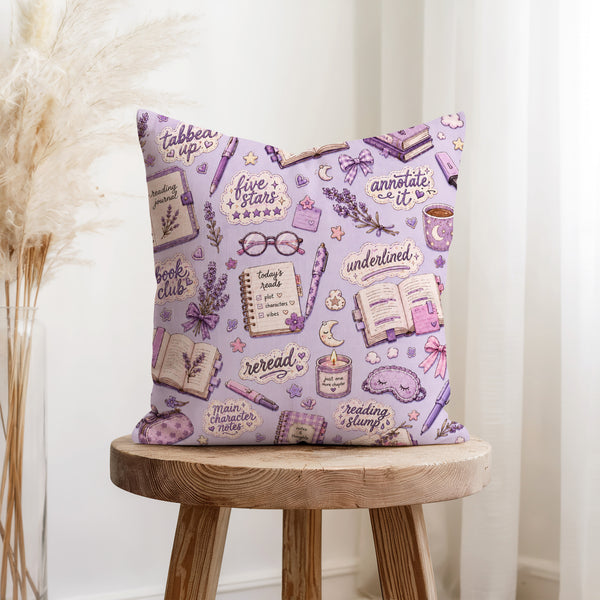 Lavender Reading Club – Book Lover Pillow