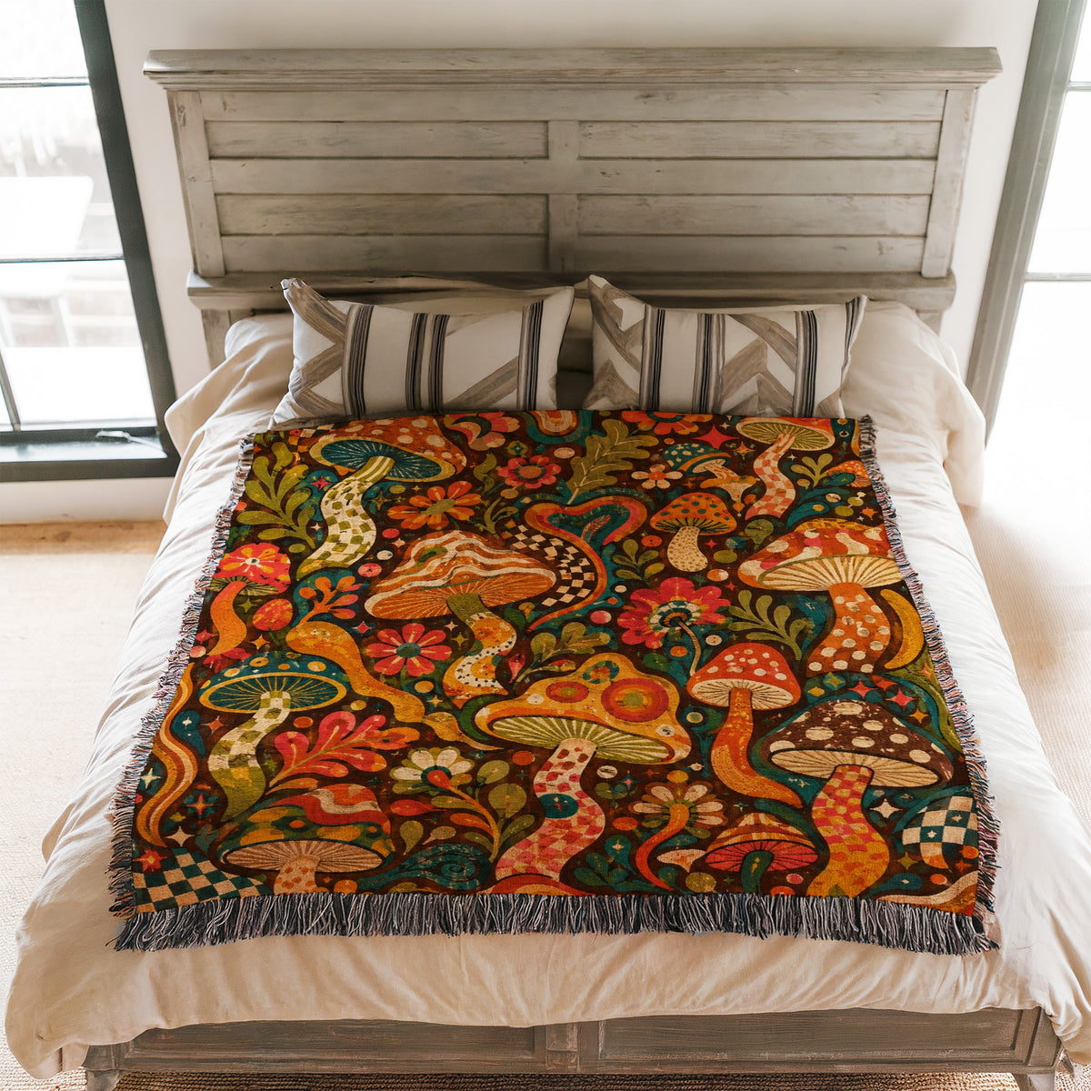 Groovy Mushroom Garden Blanket