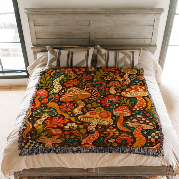 Groovy Mushroom Garden Blanket