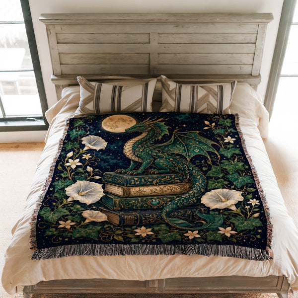 Emerald Moon Dragon Library Blanket