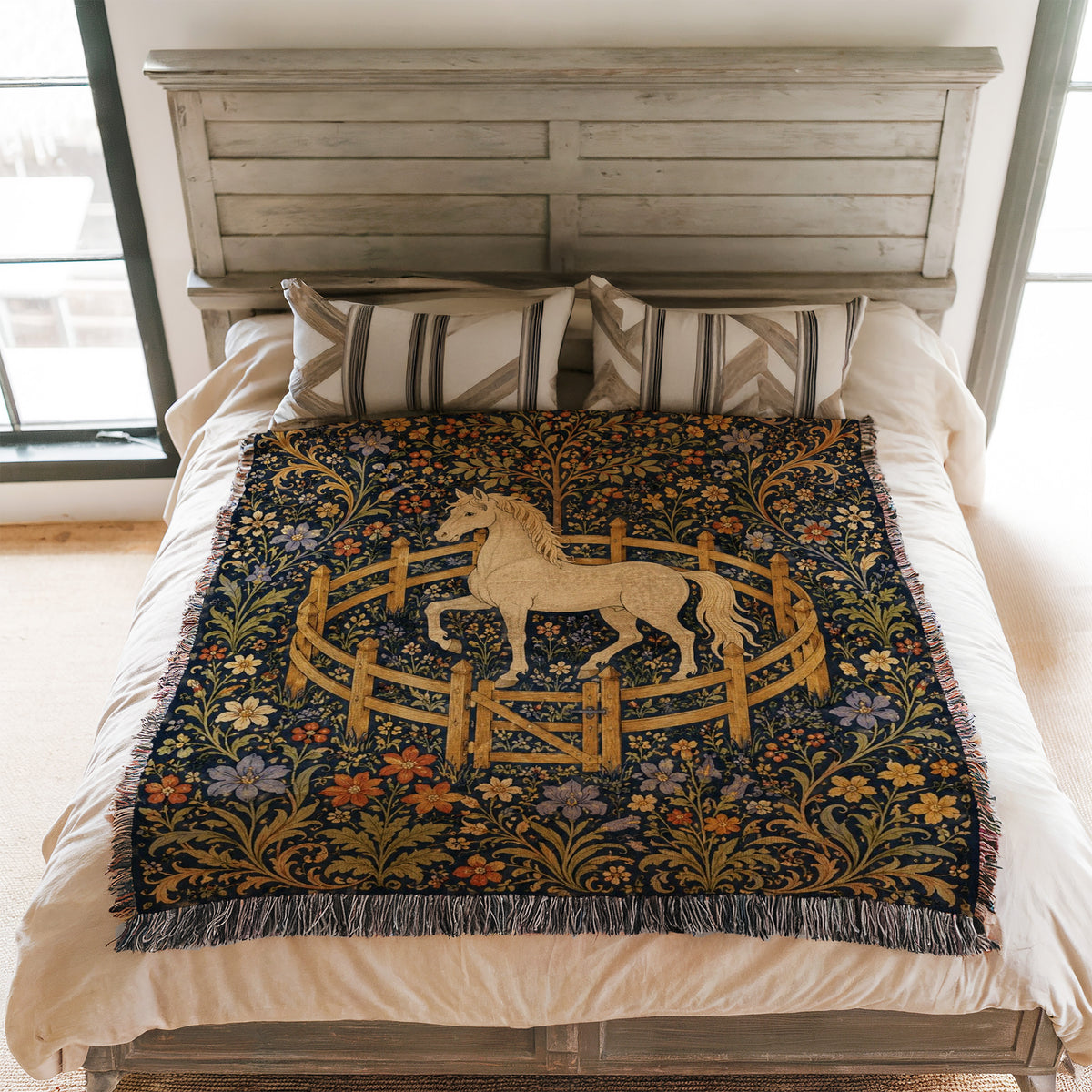 The White Horse in the Walled Garden Blanket