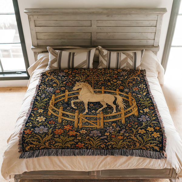 The White Horse in the Walled Garden Blanket