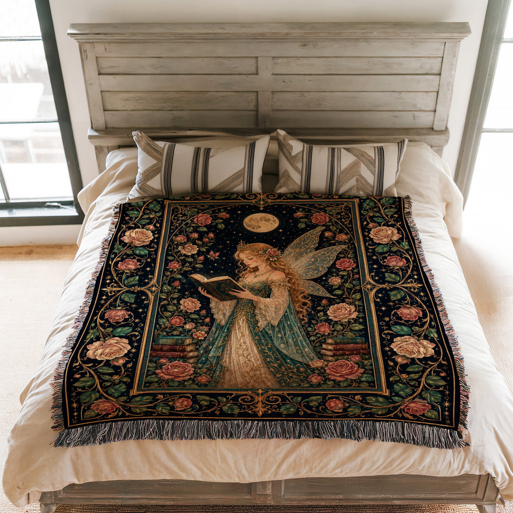 Moonlit Rose Fairy Reader Blanket