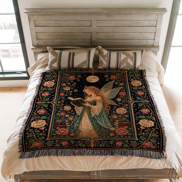 Moonlit Rose Fairy Reader Blanket