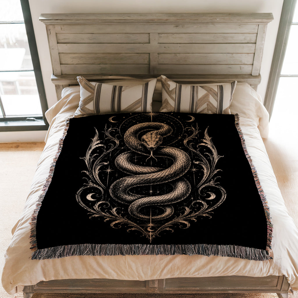 Celestial Serpent Emblem Blanket