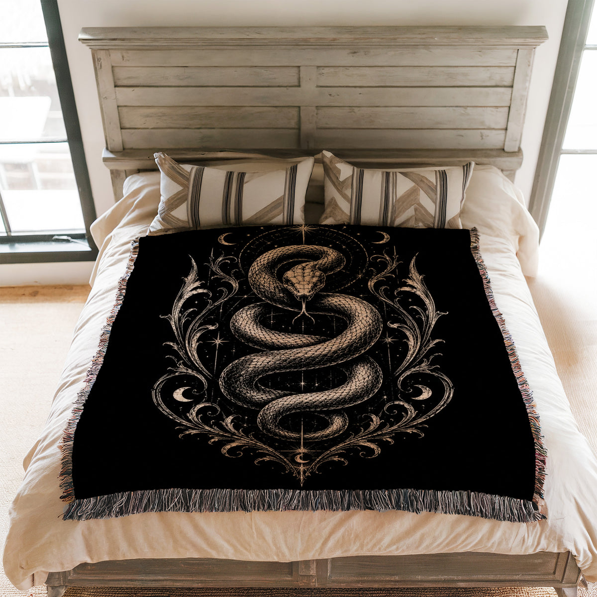 Celestial Serpent Emblem Blanket