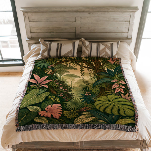 The Blushing Jungle Blanket
