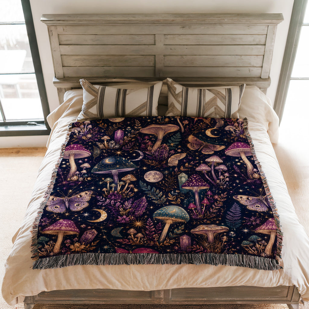 Celestial Crystal Mushroom Blanket