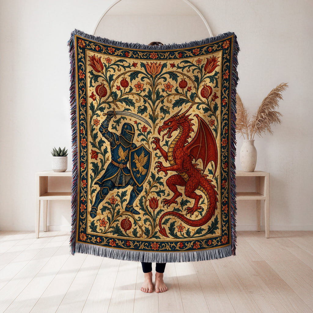 The Pomegranate Dragon Duel Blanket