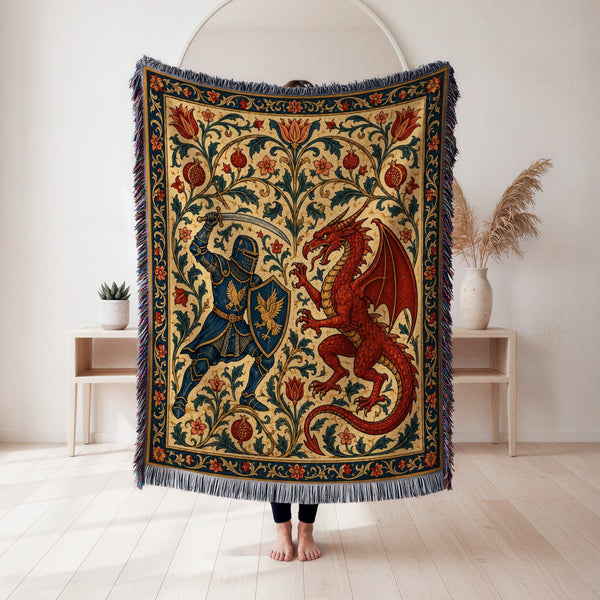 The Pomegranate Dragon Duel Blanket