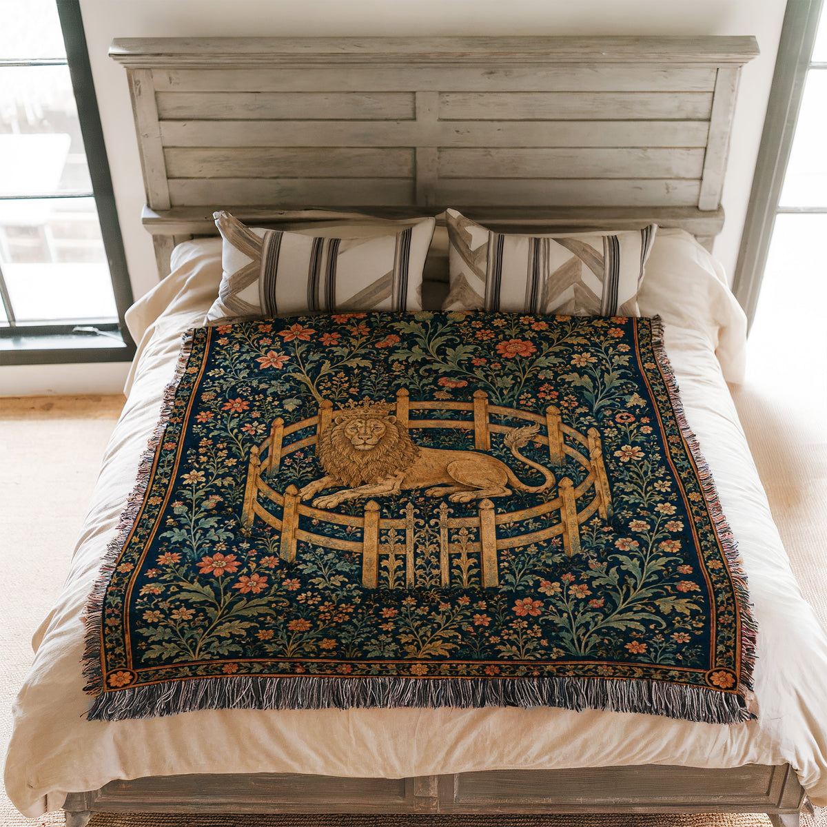 The Crowned Lion in the Garden Blanket