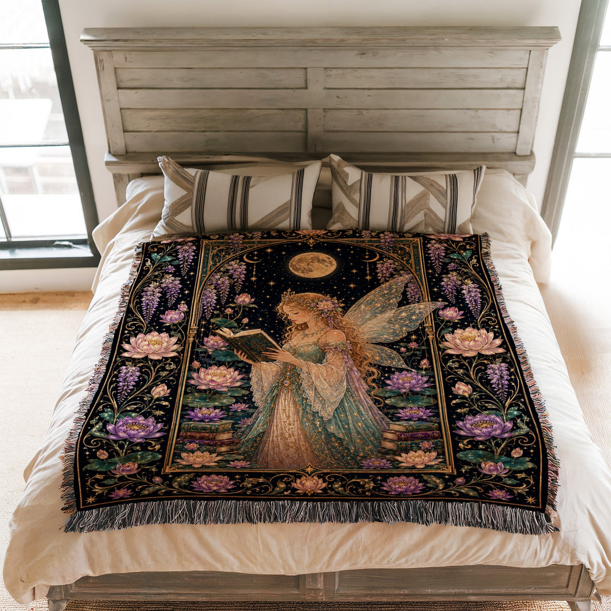 Moonlit Lotus Fairy Reader Blanket