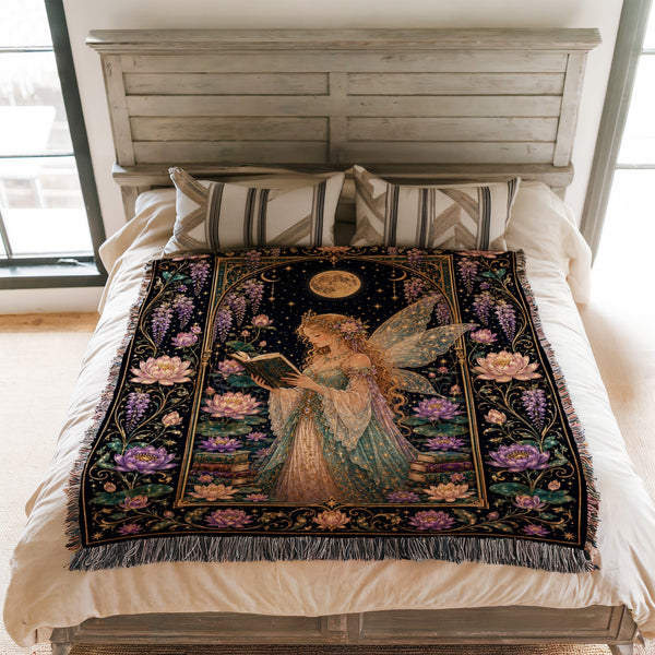 Moonlit Lotus Fairy Reader Blanket