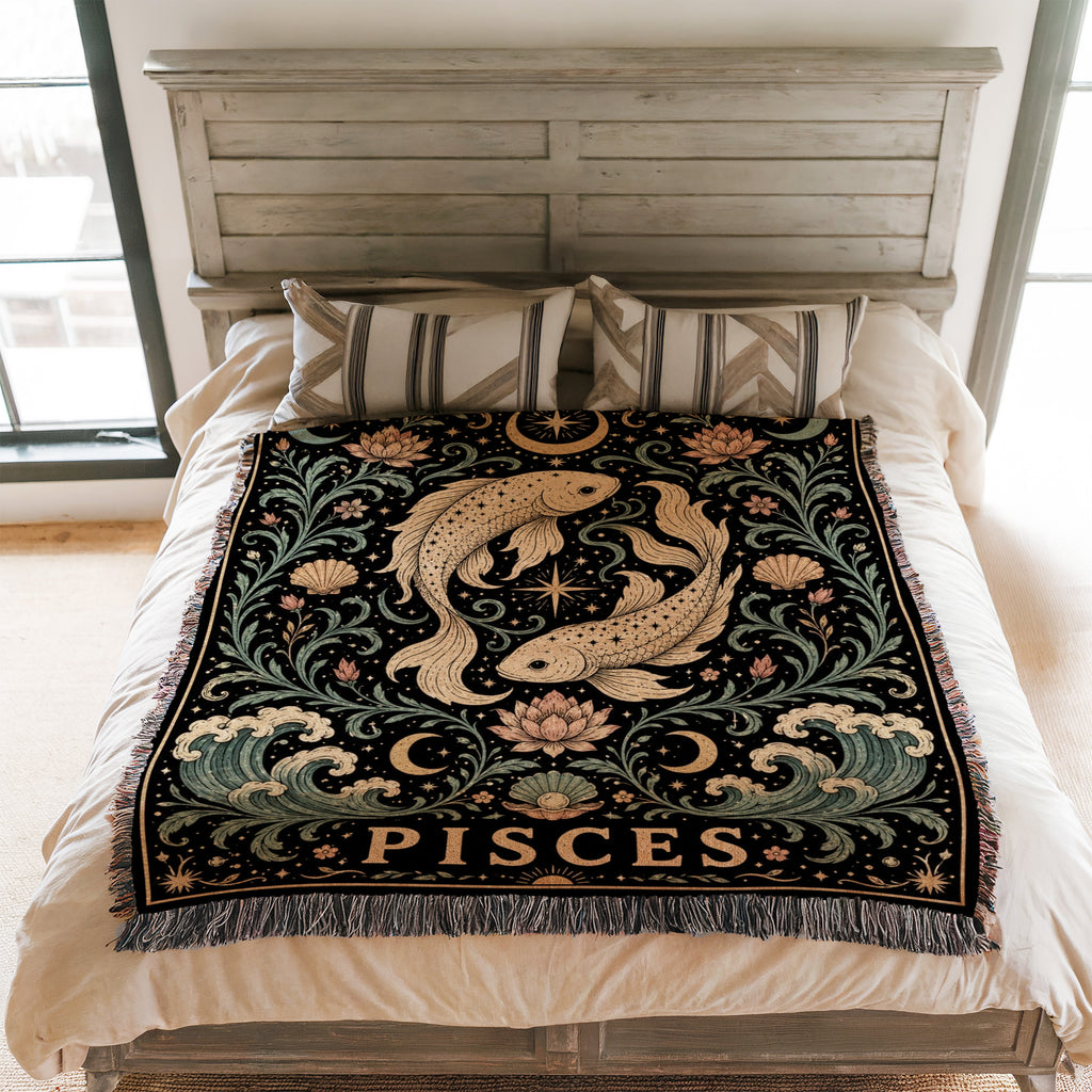 Pisces Twin Fish Zodiac Blanket