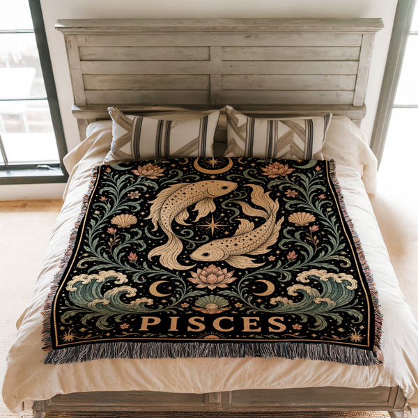 Pisces Twin Fish Zodiac Blanket