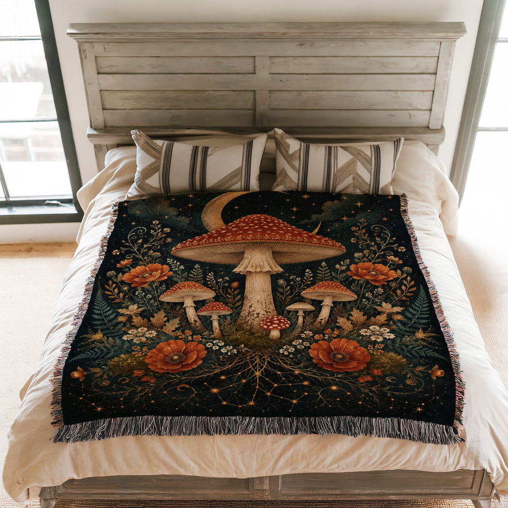 Crescent Moon Amanita Blanket