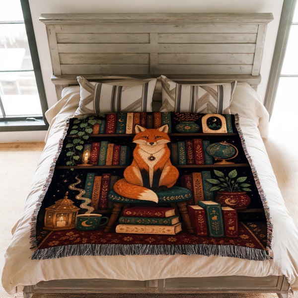 Fox of the Celestial Library Blanket
