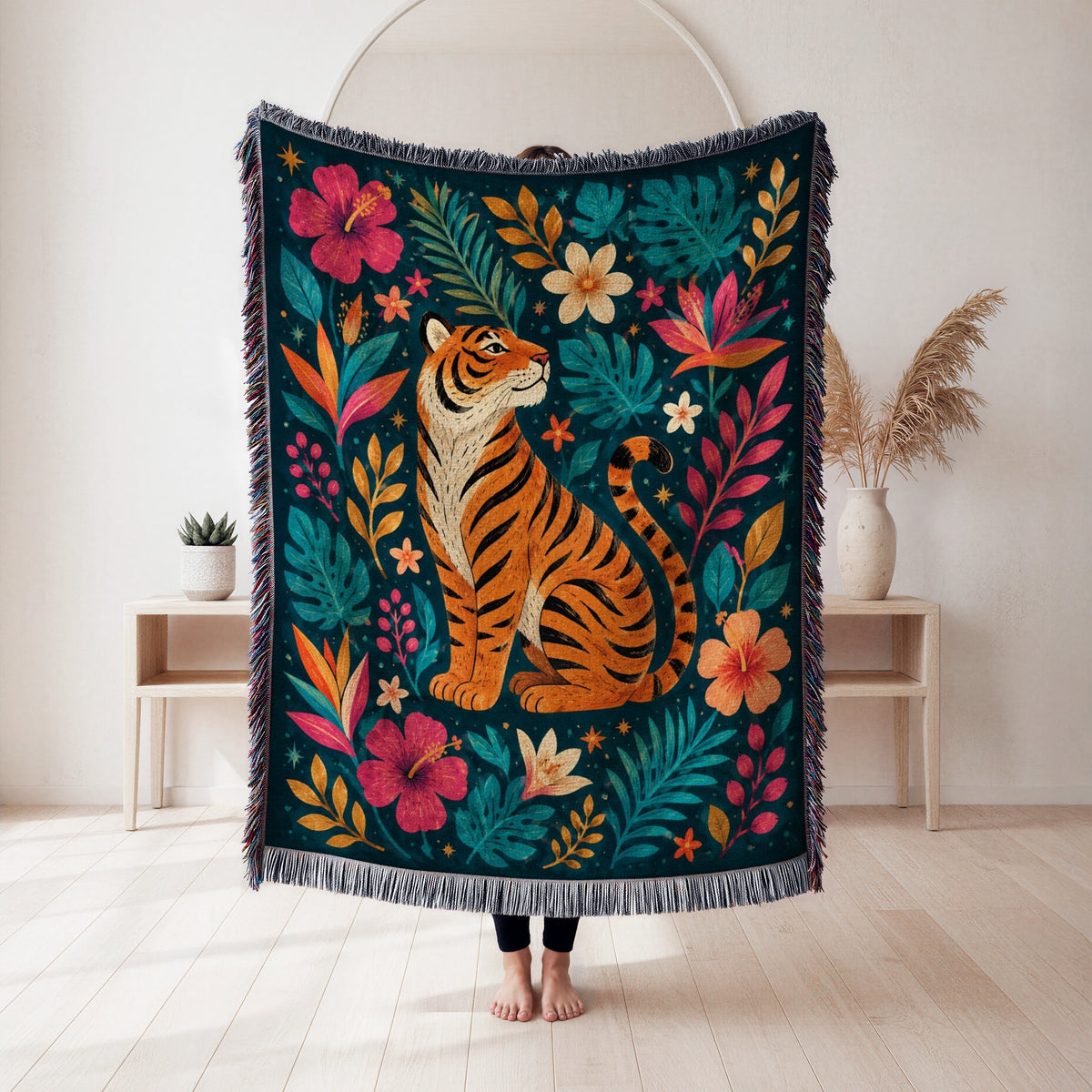 Tropical Tiger Garden Blanket