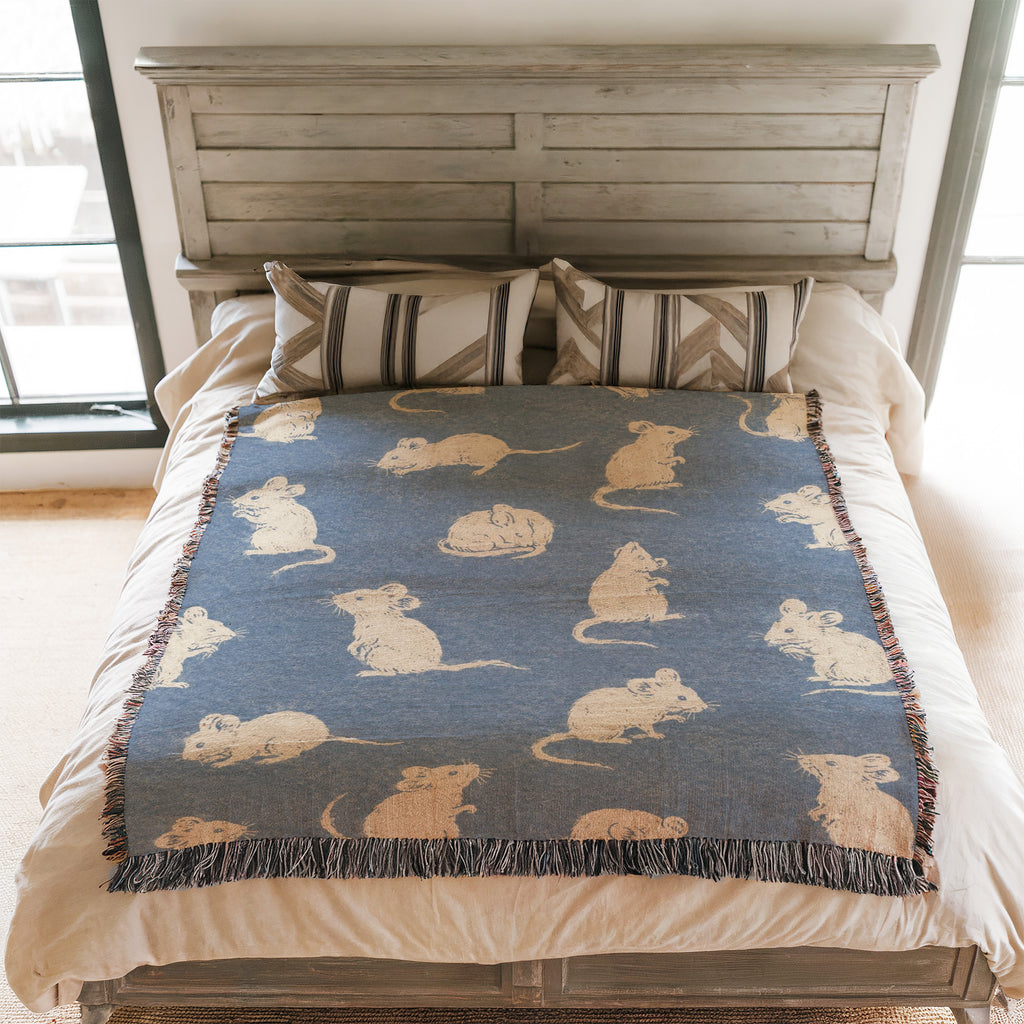 Blue Woodland Mouse Blanket