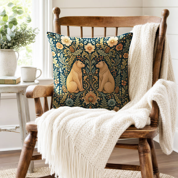 The Bear Garden – Ornate Woodland Pillow