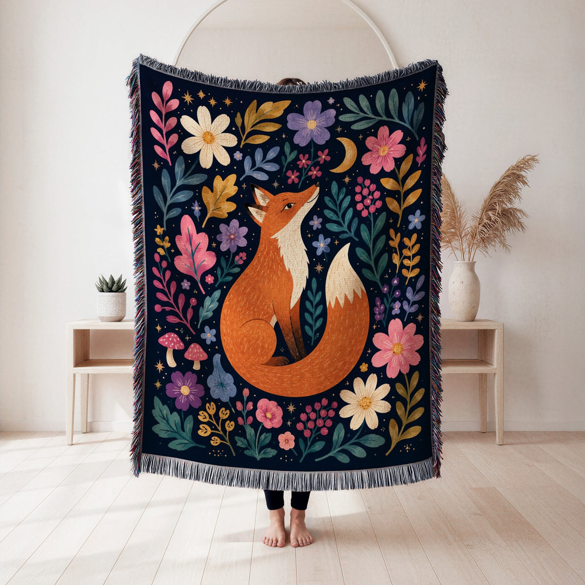 Moon Garden Fox Blanket