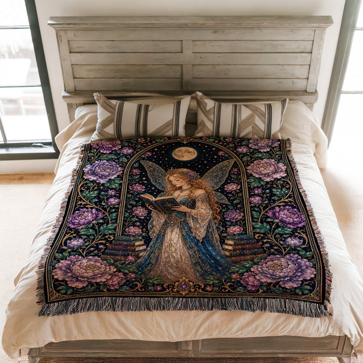 Moonlit Peony Fairy Reader Blanket