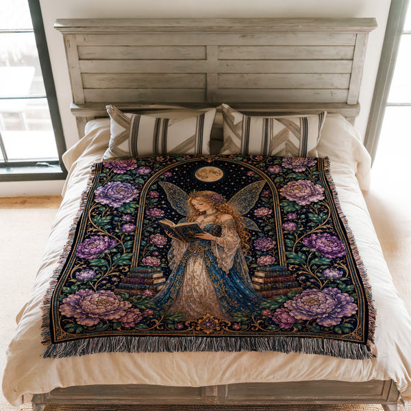 Moonlit Peony Fairy Reader Blanket