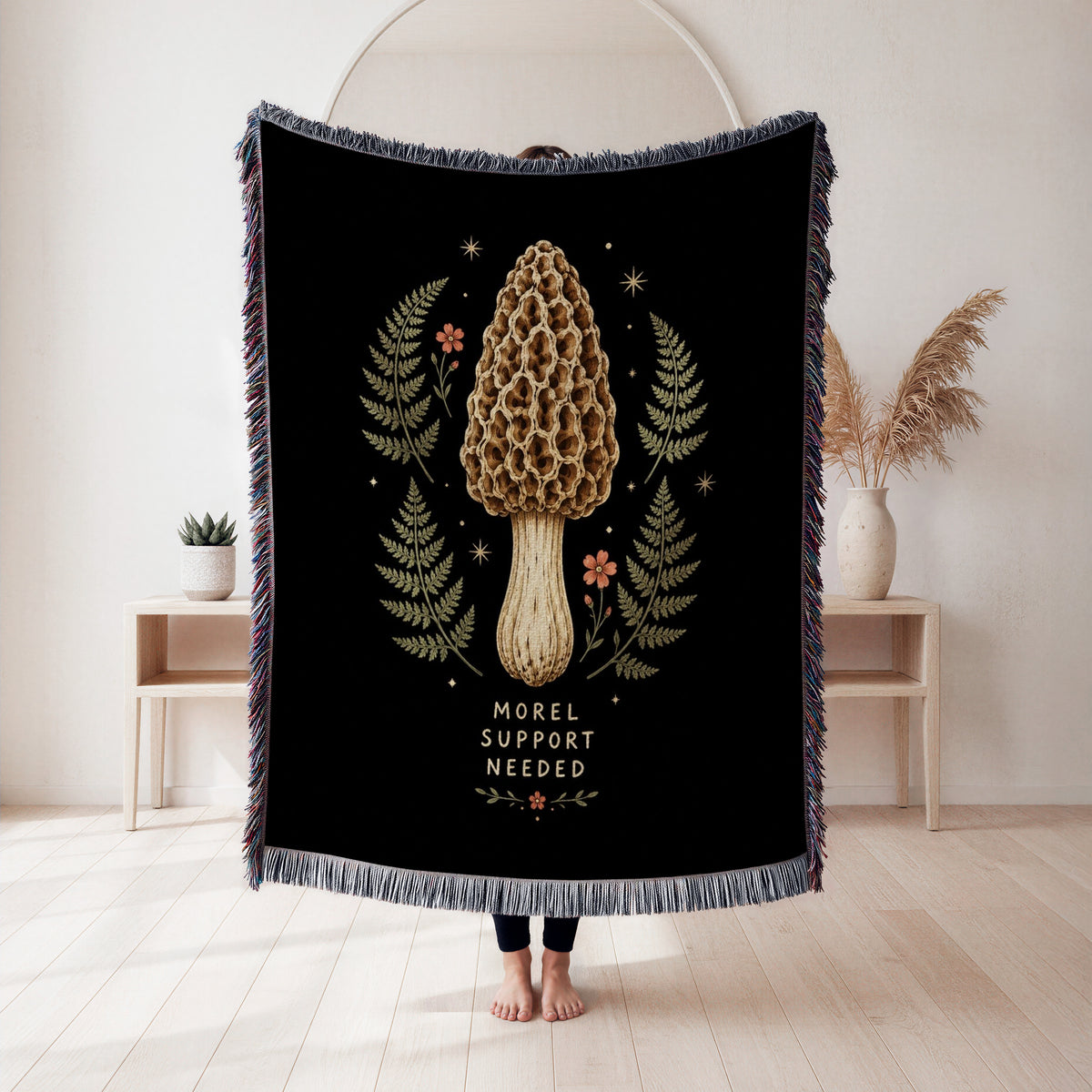 Morel Support Needed Mushroom Blanket