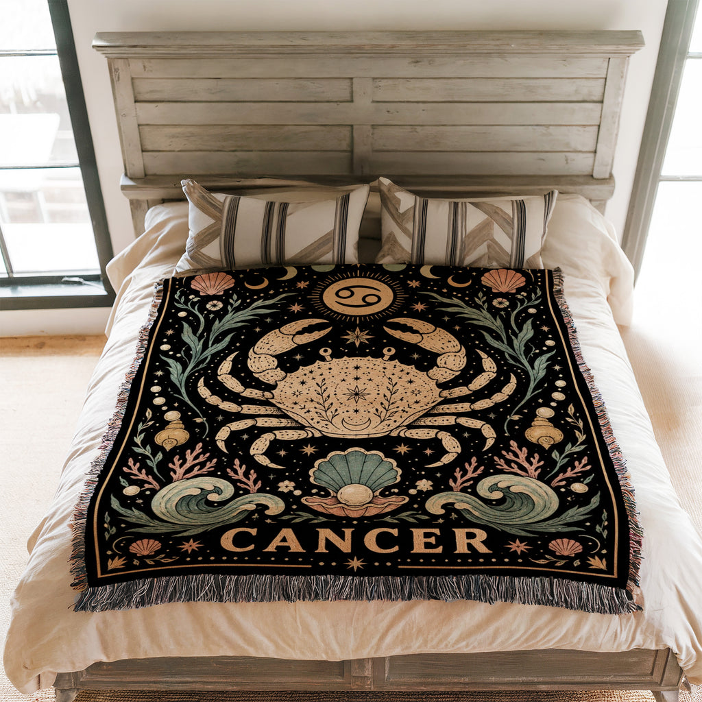 Cancer Moonlit Crab Zodiac Blanket