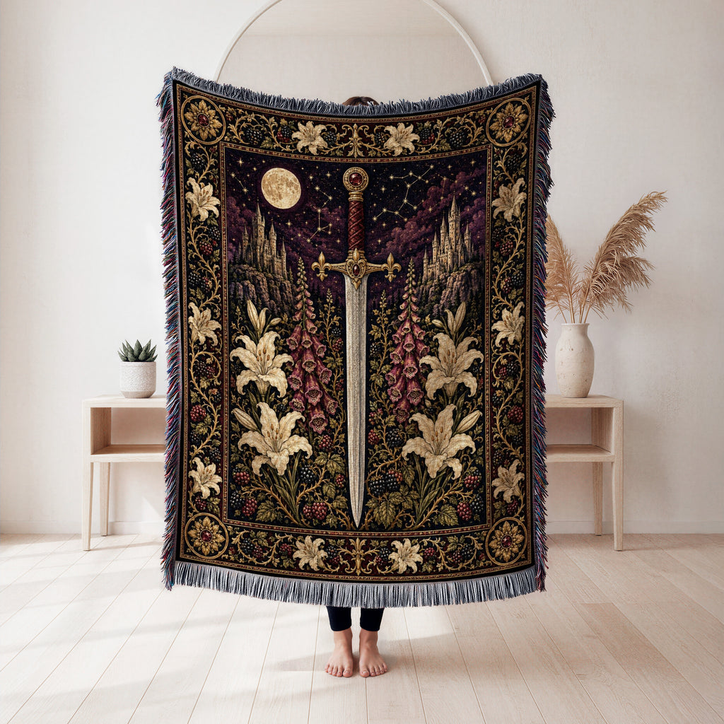The Moonlit Lily Sword Blanket