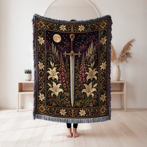 The Moonlit Lily Sword Blanket