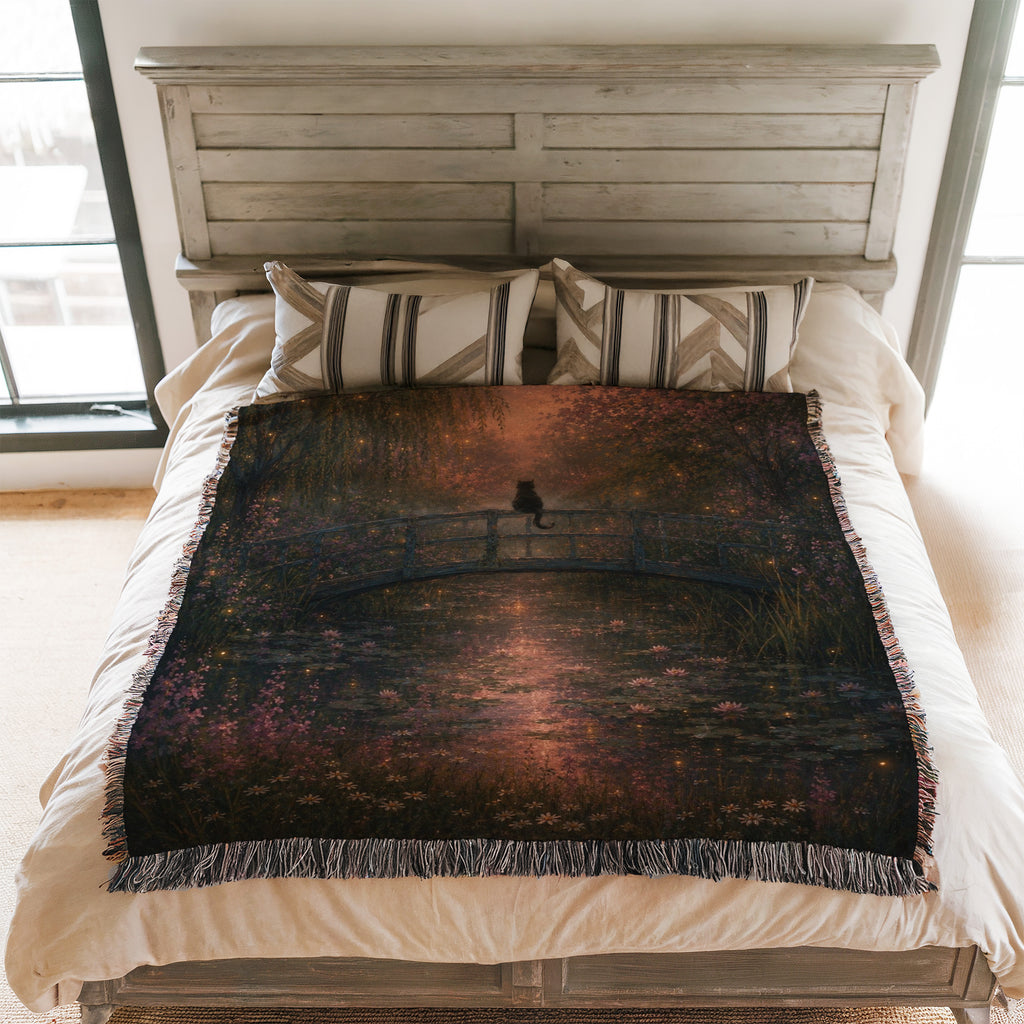 Firefly Bridge Black Cat Blanket