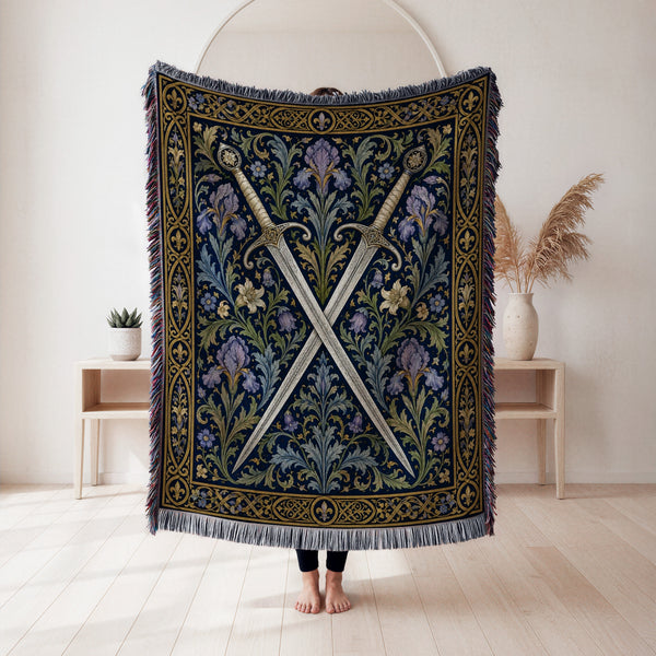 The Midnight Iris Blades Blanket