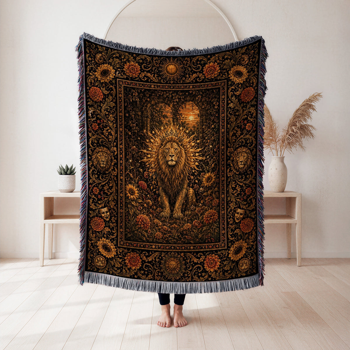 Leo Golden Lion Zodiac Blanket