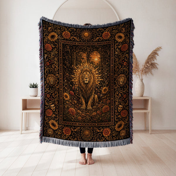 Leo Golden Lion Zodiac Blanket