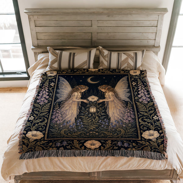 Moonlit Twin Fairies Blanket