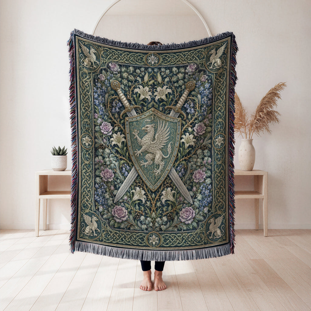 The Griffin Shield Tapestry Blanket