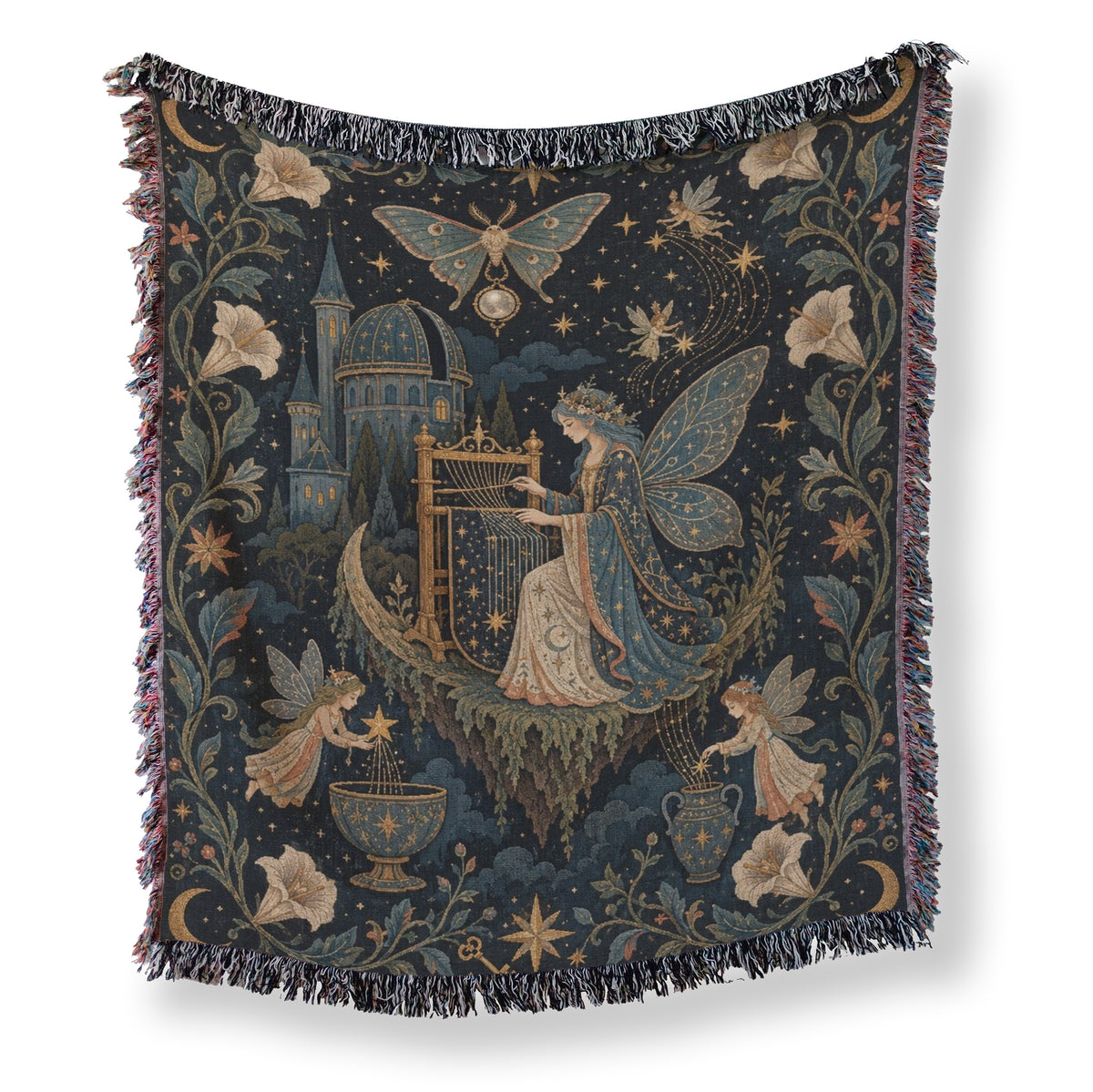 Starlit Harp Fairy Blanket