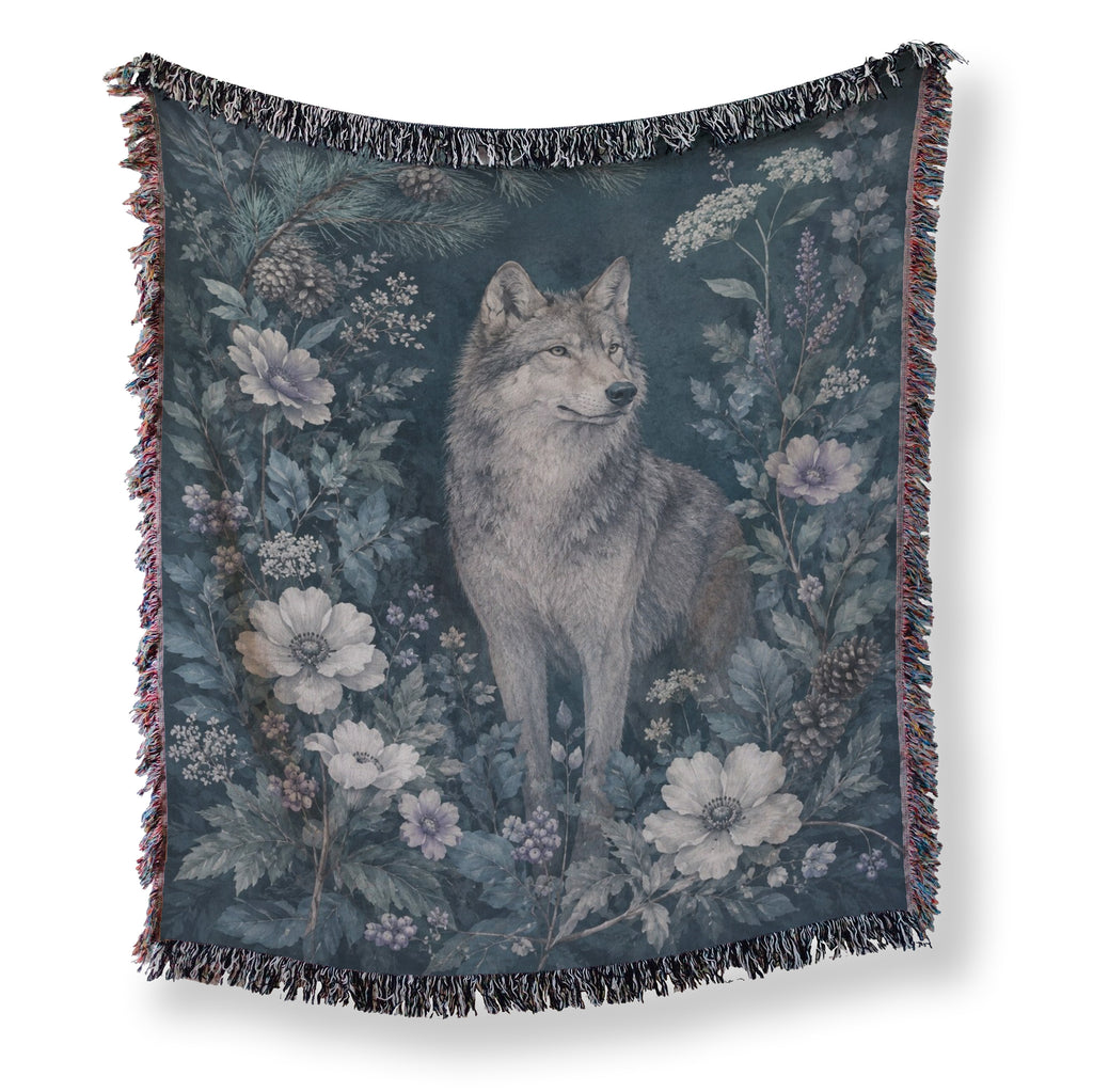 Blue Moon Wolf Blanket