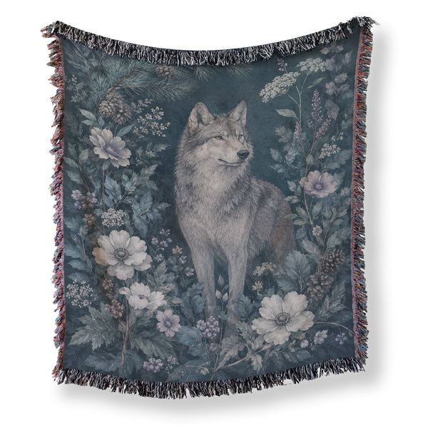 Blue Moon Wolf Blanket