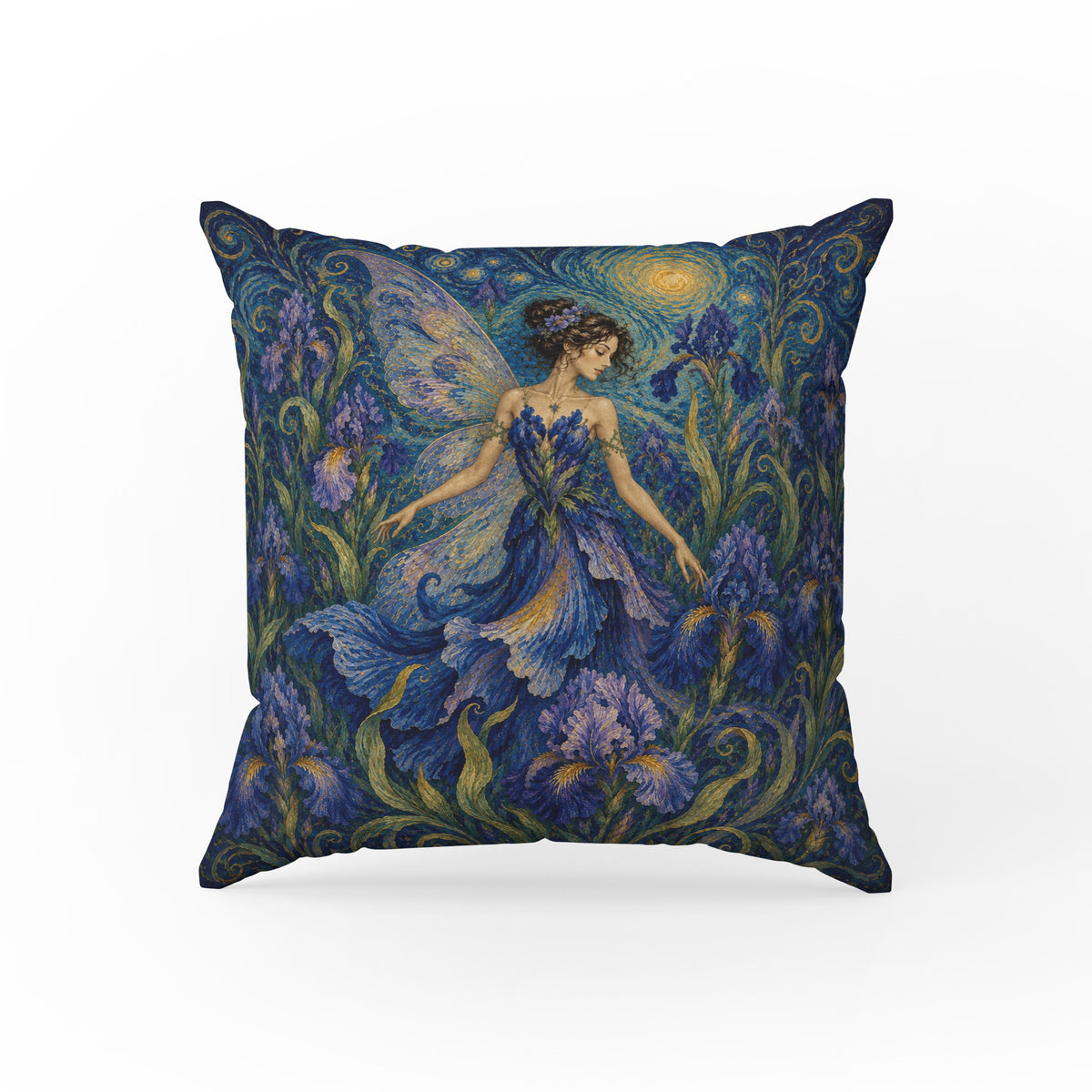 The Iris Fairy – Starry Art Nouveau Pillow Main image
